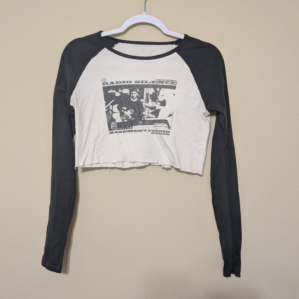 Radio Silence Black & White Long Sleeve Graphic Baby Tee
